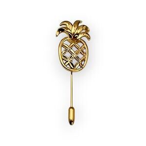 Pineapple Gold-Tone Stick Pin – Classic Hospitality Symbol Tropical Fruit Vibes